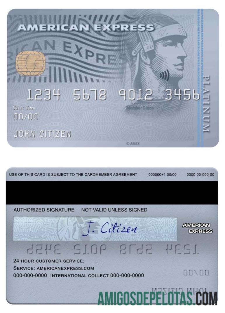 Cartão Amex Platinum do Banco da Cisjordânia dos EUA exemplo